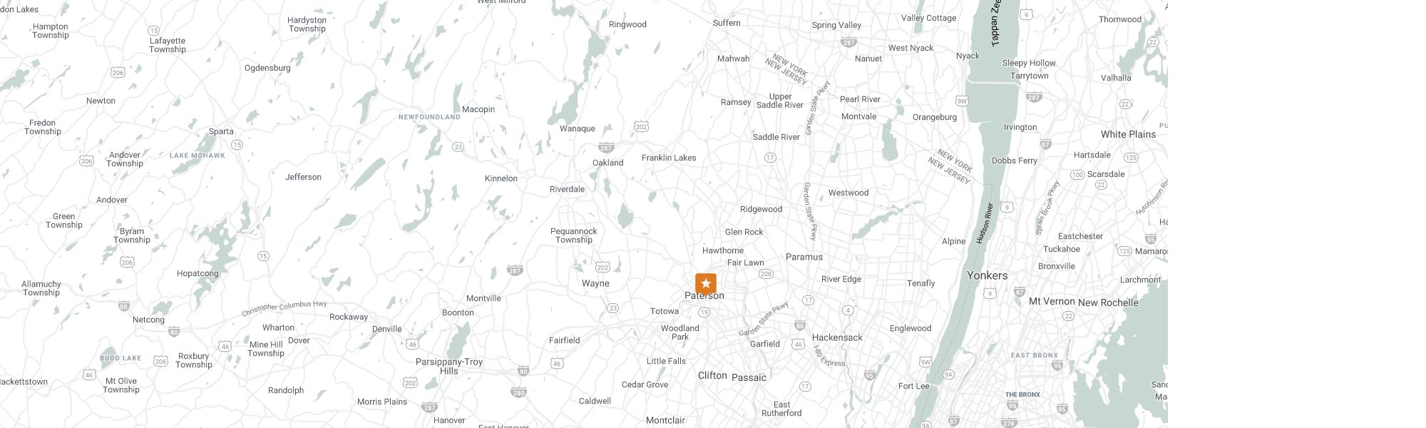 Map showing the Salomon & Aquino office location in Paterson